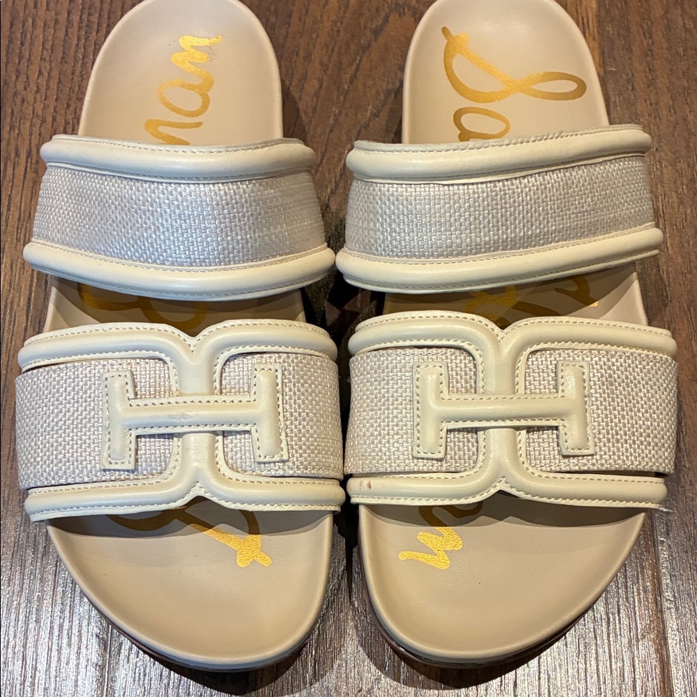 Sam Edelman Cream Slide Sandals - Picture 2 of 6